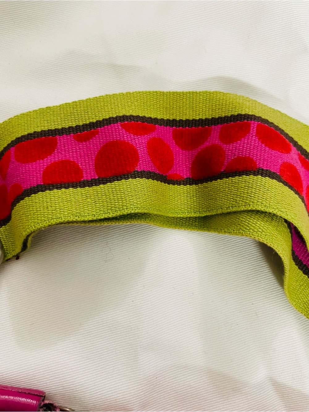 Agatha Ruiz De La Prada Red Leather Crossbody with Lime Green and Pink Strap - Picture 3 of 5